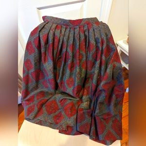 Vintage Paisley Red Circle Skirt (M)